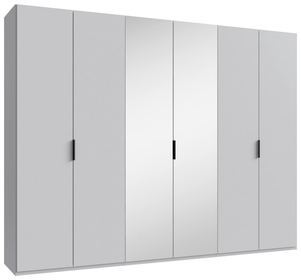 FALTTÜRENSCHRANK 300/236/58 cm 3-türig Weiß  - Schwarz/Weiß, Design, Glas/Holzwerkstoff (300/236/58cm) - Boxxx