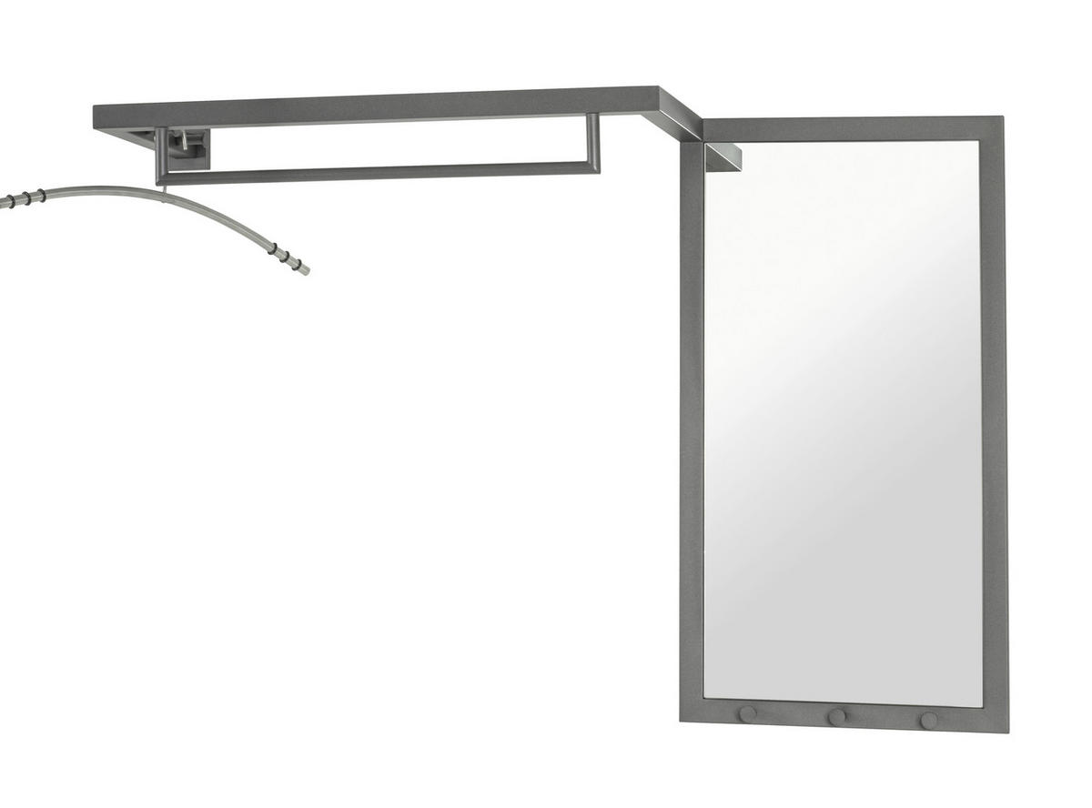 WANDGARDEROBE  in Anthrazit  - Anthrazit, Design, Glas/Metall (108/75/26cm)