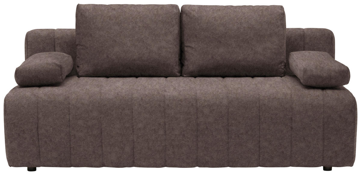 SCHLAFSOFA  mit Stoffauswahl, Schlafen auf Sitzhöhe Flachgewebe Braun  - Schwarz/Braun, MODERN, Kunststoff/Textil (194/78-87/92cm) - MID.YOU