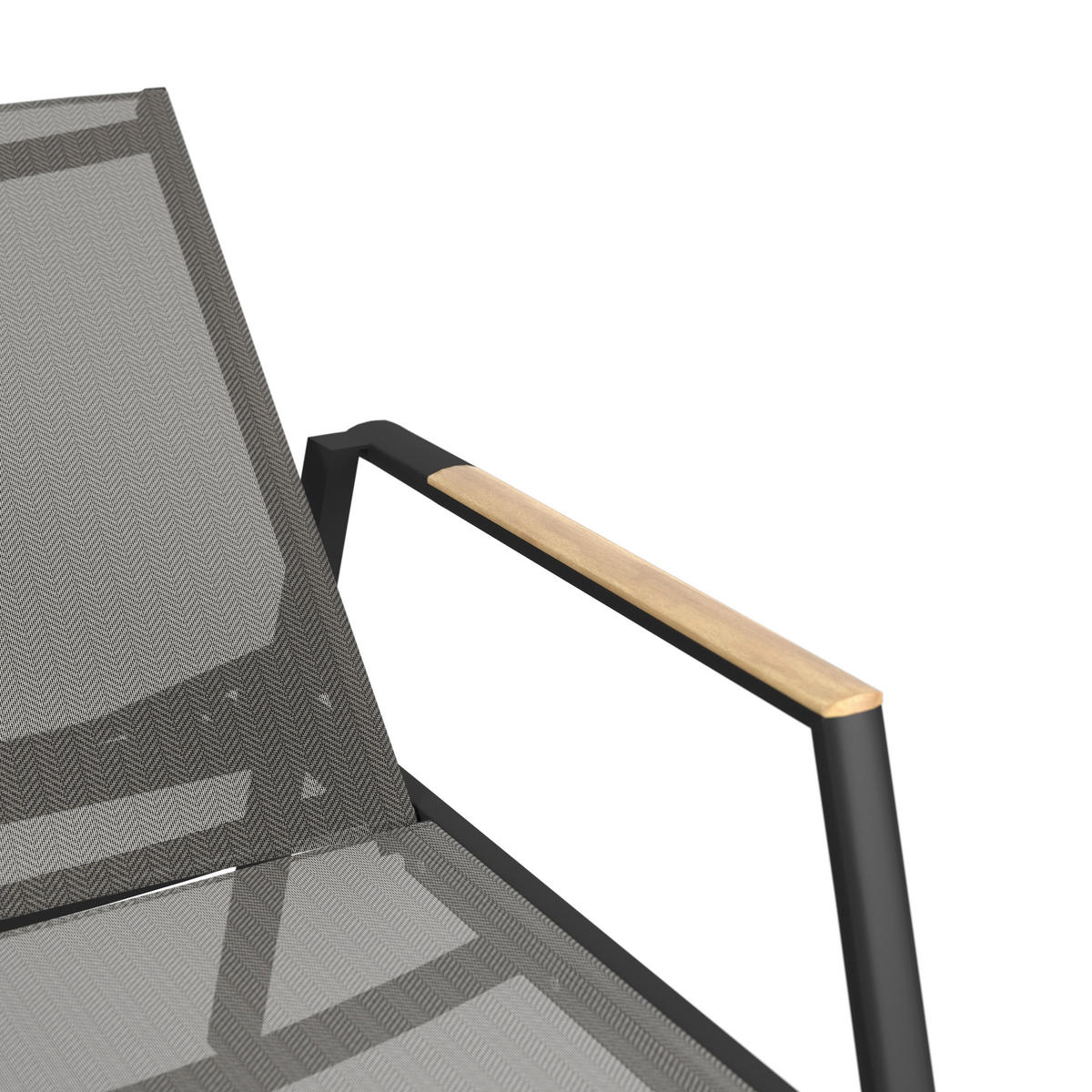 SONNENLIEGE 76/51,5/196 cm  - Schwarz/Grau, Modern, Holz/Textil (76/51,5/196cm) - Amatio