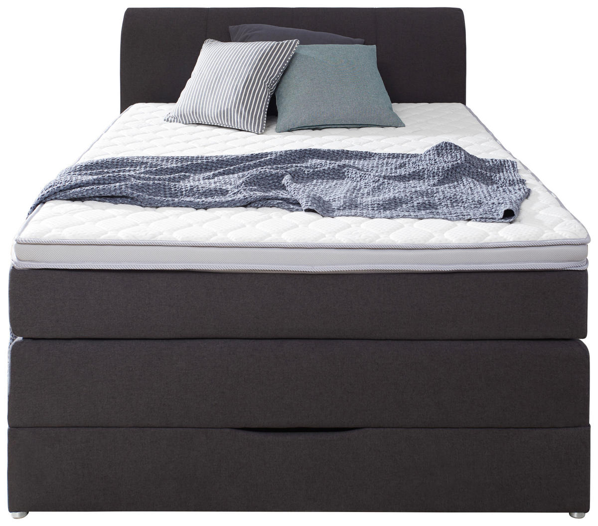 BOXSPRINGBETT 120/200 cm  in Anthrazit  - Anthrazit, KONVENTIONELL, Textil (120/200cm) - Carryhome