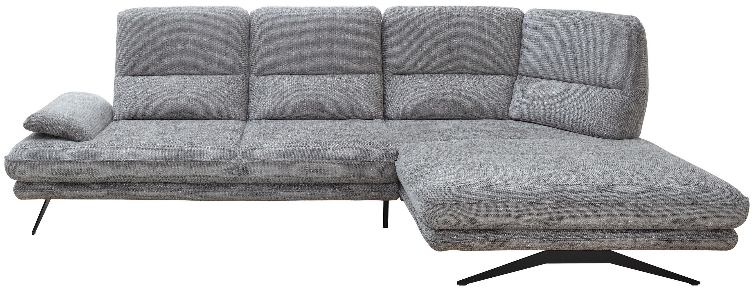 Colțar, textil, gri, 309/182 cm - negru/gri, Design, metal/textil (309/182cm) - Stylife