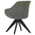 ARMLEHNSTUHL  Sitzfläche 360° drehbar, automatische Rückholfunktion Chenille, Lederlook  - Eichefarben/Anthrazit, KONVENTIONELL, Holz/Textil (60/83/65cm) - Ambia Home