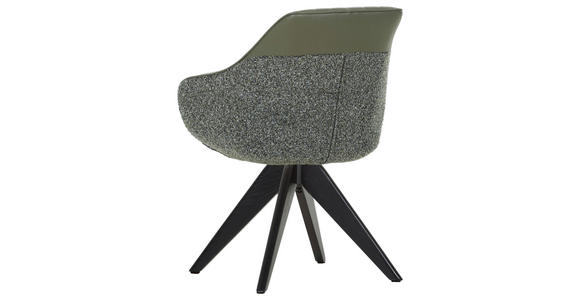 ARMLEHNSTUHL  Sitzfläche 360° drehbar, automatische Rückholfunktion Chenille, Lederlook  - Eichefarben/Anthrazit, KONVENTIONELL, Holz/Textil (60/83/65cm) - Ambia Home