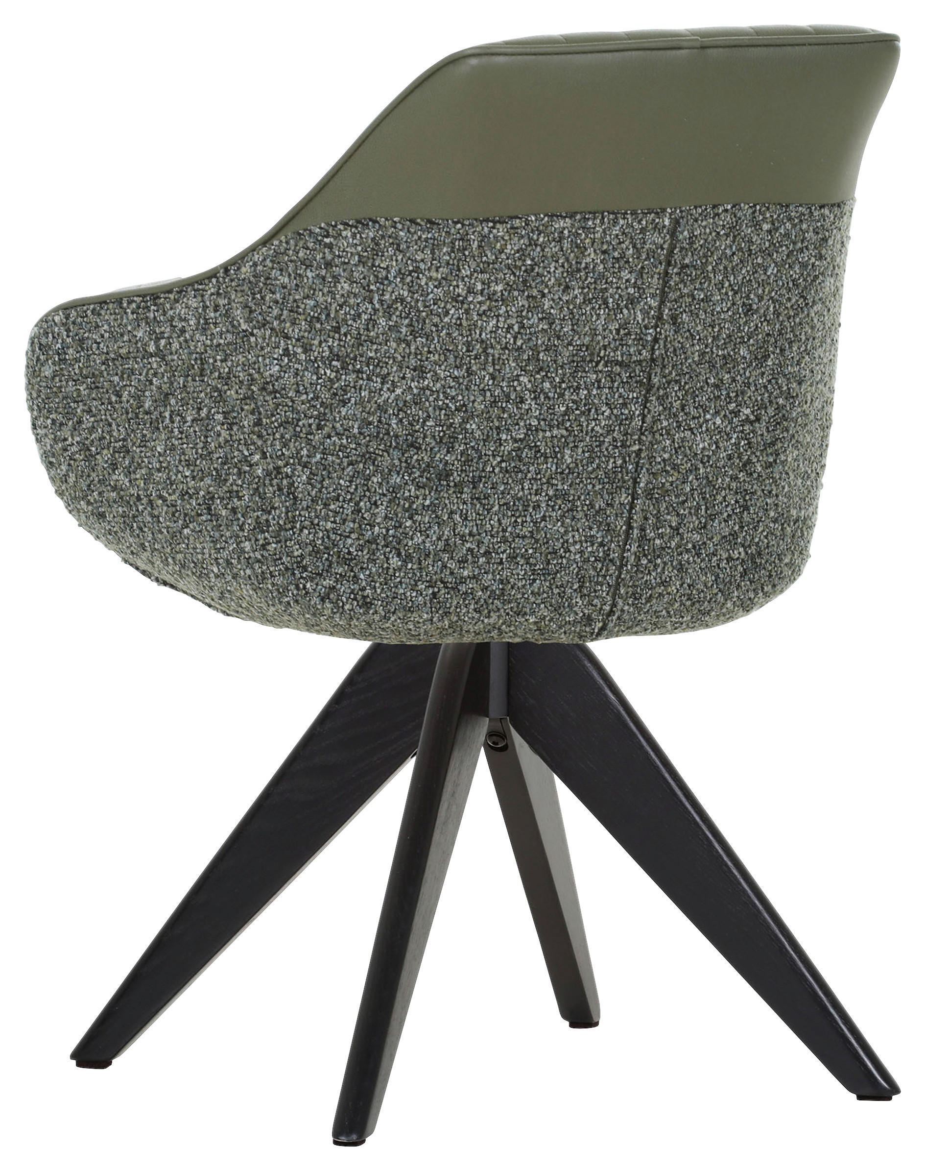 Thumbnail - Ambia Home Armlehnstuhl, Grün, Eiche, Textil, Eiche, massiv, Drehkreuz, 60x83x65 cm, Sitzfläche 360° drehbar, automatisc...