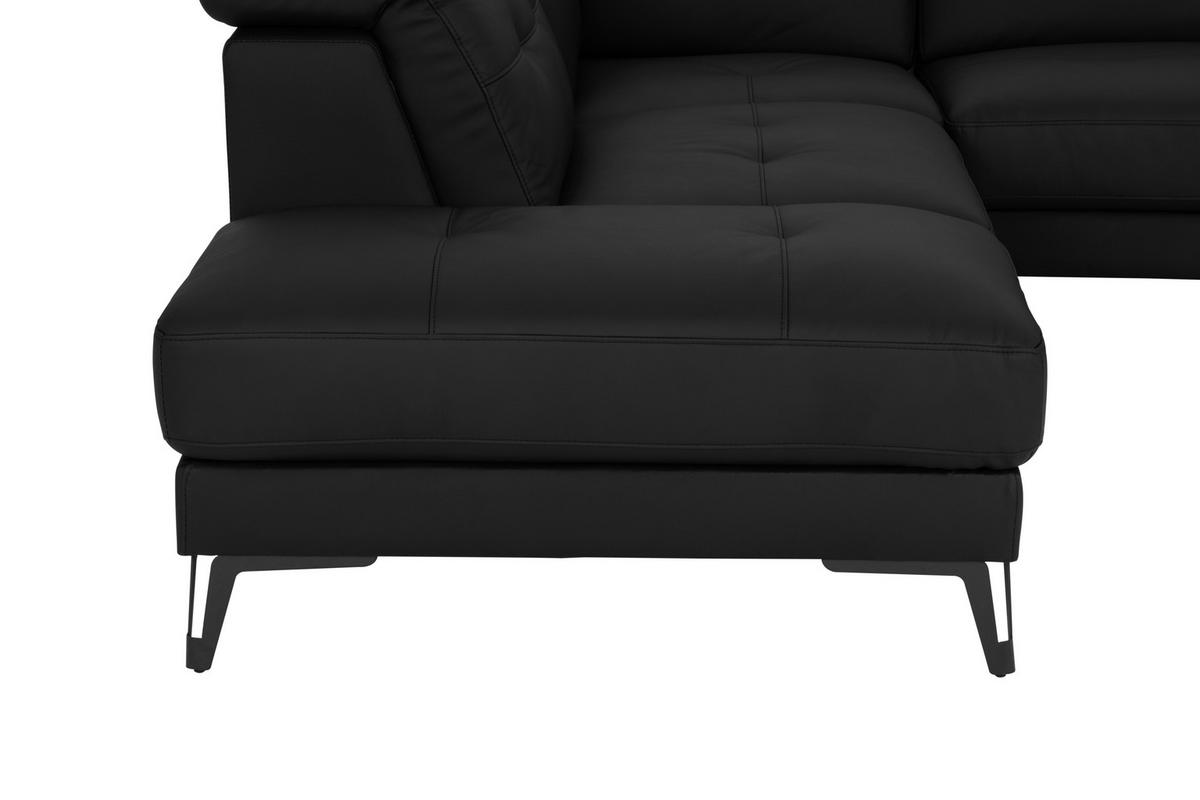 CloseUp von MID.YOU ECKSOFA Schwarz Echtleder.