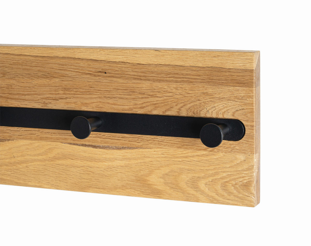 WANDGARDEROBE  in Eiche massiv Schwarz, Eichefarben  - Eichefarben/Schwarz, Design, Holz/Metall (60/15/6cm)