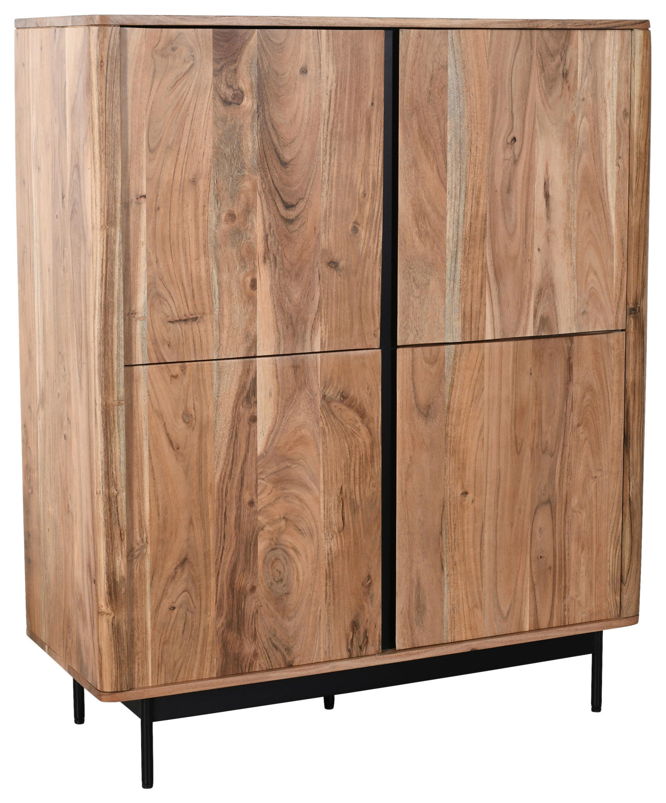 KOMMODE , 100/120/40 cm,  - Schwarz/Akaziefarben, Natur, Holz/Holzwerkstoff (100/120/40cm) - Carryhome