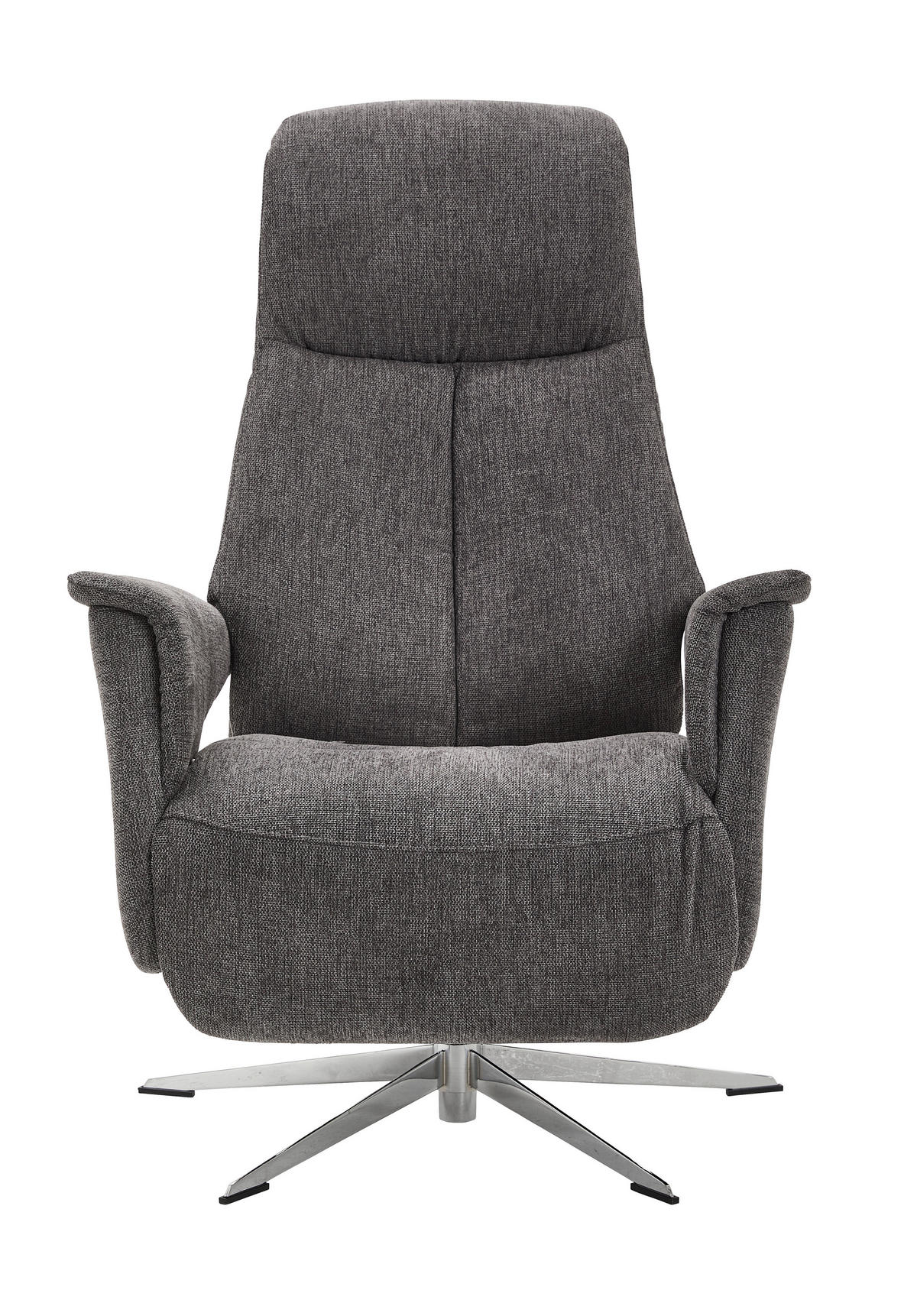 RELAXSESSEL Webstoff Relaxfunktion    - Chromfarben/Anthrazit, Design, Textil/Metall (74/108/86cm) - Welnova