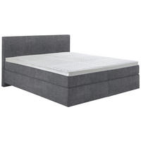 BOXSPRINGBETT 200/200 cm  in Anthrazit  - Anthrazit/Schwarz, Konventionell, Kunststoff/Textil (200/200cm) - Hom`in