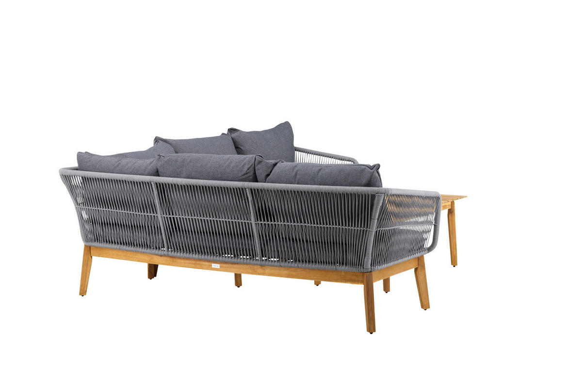 LOUNGEGARNITUR 2-teilig  210/160 cm  Akazie Aluminium  - Dunkelgrau/Grau, KONVENTIONELL, Holz/Kunststoff (210/160cm) - Gardenson