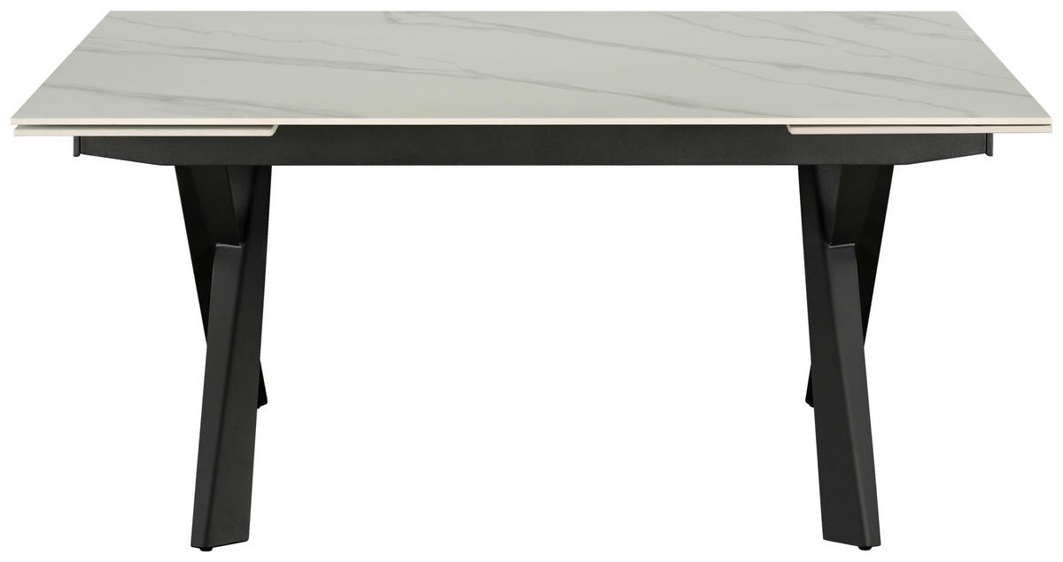 ESSTISCH 160-240/90/76 cm  Metall, Keramik ausziehbar rechteckig Grau, Schwarz, Weiss  - Weiss/Schwarz, Design, Keramik/Metall (160-240/90/76cm) - Stylife