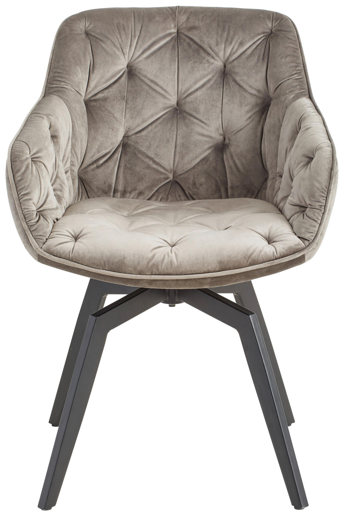 ARMLEHNSTUHL  in Eisen Samt  - Schwarz/Grau, Modern, Holz/Textil (59,5/84/63,5cm) - Livetastic