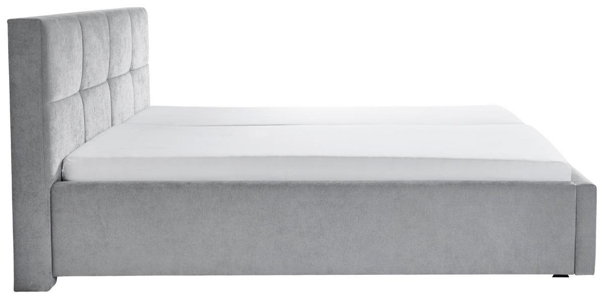 POLSTERBETT 180/200 cm,  in Grau, Bettschublade,  - Schwarz/Grau, Design, Kunststoff/Textil (180/200cm) - Stylife