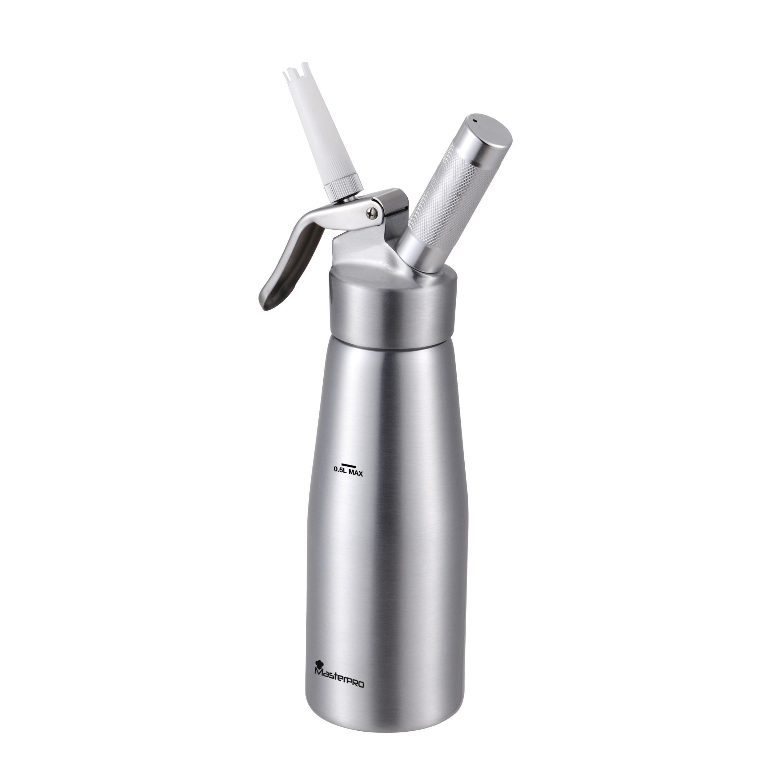 SAHNEBEREITER - Silberfarben/Weiß, MODERN, Kunststoff/Metall (9/32/9cm) - Masterpro