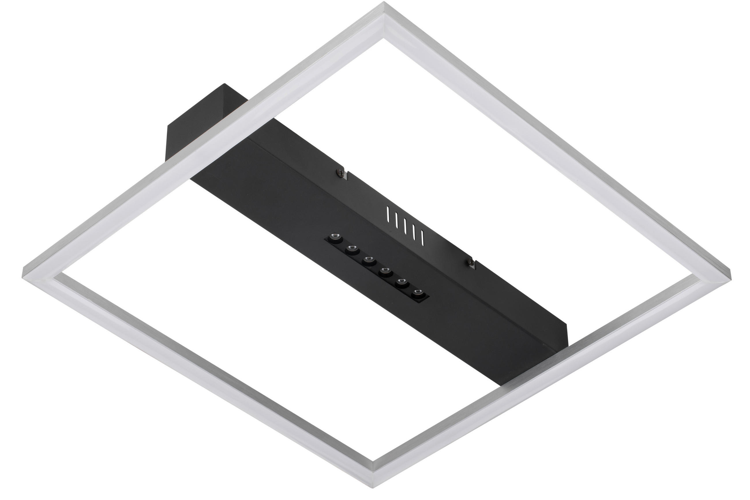 LED-TAKLAMPA Cremeno 21,7 W 40/40/6 cm  - aluminiumfärg/svart, Basics, metall/plast (40/40/6cm) - Novel