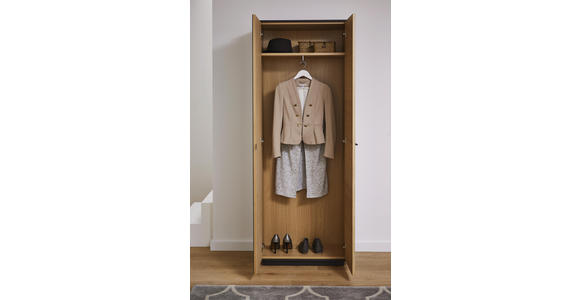GARDEROBENSCHRANK 72/193/37 cm - Eichefarben/Anthrazit, Design, Glas/Holz (72/193/37cm) - Dieter Knoll