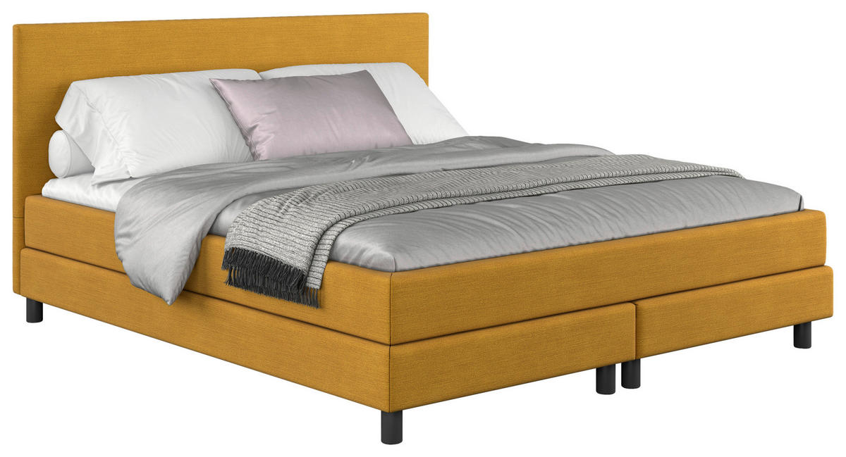BOXBETT 140/200 cm  in Gelb  - Gelb/Schwarz, Modern, Holz/Holzwerkstoff (140/200cm) - MID.YOU