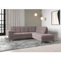 ECKSOFA ZORA E Taupe Flachgewebe  - Taupe/Schwarz, MODERN, Textil/Metall (244/212cm) - Sit & More