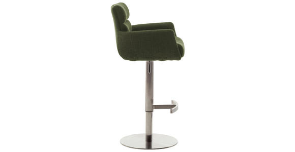 BARHOCKER in Metall, Textil Edelstahlfarben, Olivgrün - Edelstahlfarben/Olivgrün, Design, Textil/Metall (54/84/52cm) - Dieter Knoll