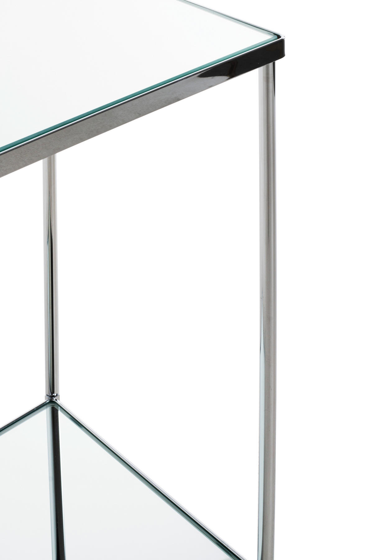 BEISTELLTISCH in Metall, Glas 29/29/66 cm  - Chromfarben, MODERN, Glas/Metall (29/29/66cm)