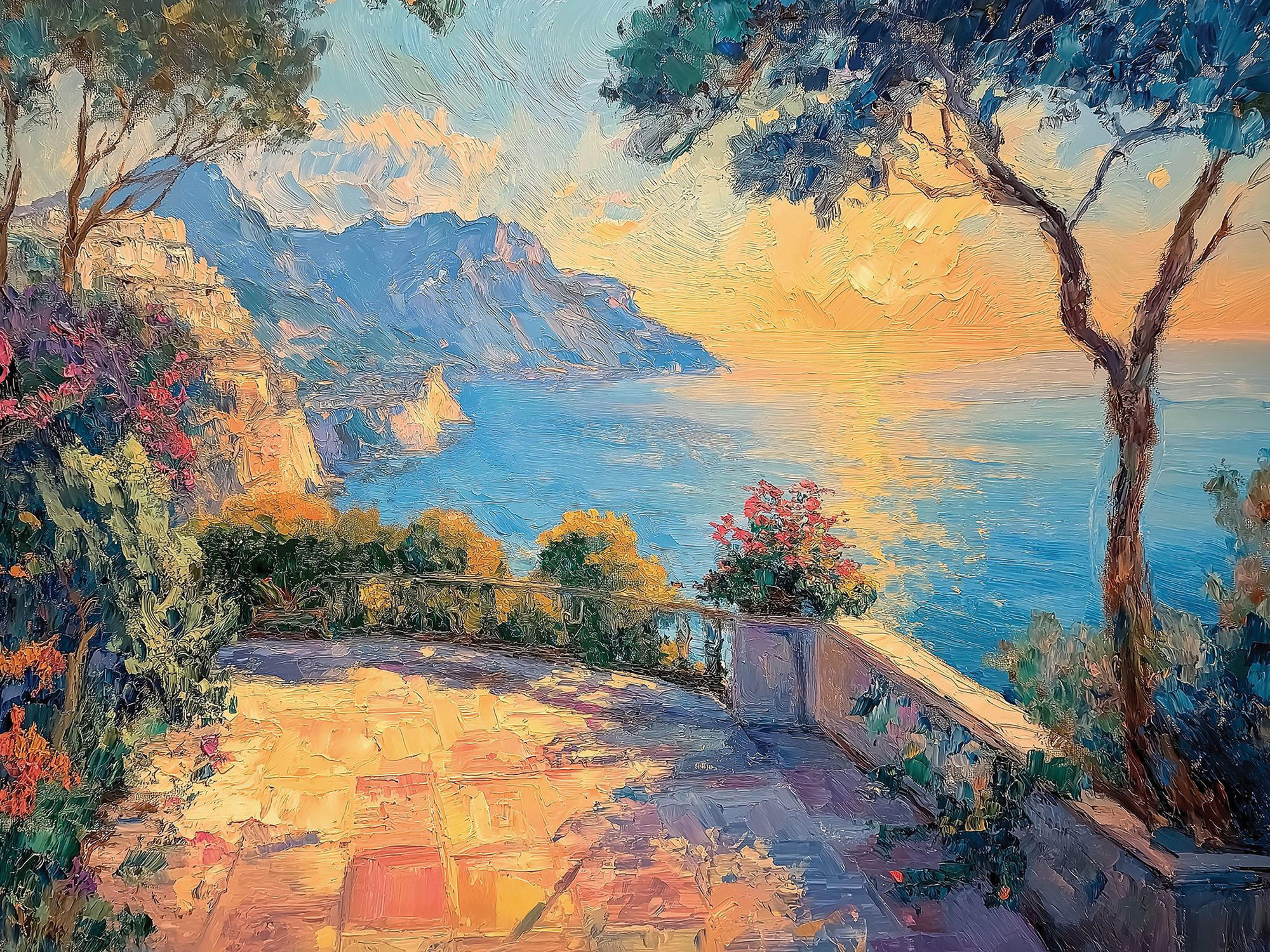 KEILRAHMENBILD Landschaft & Natur 60/80 cm  - Multicolor, Natur, Holz/Papier (60/80cm)