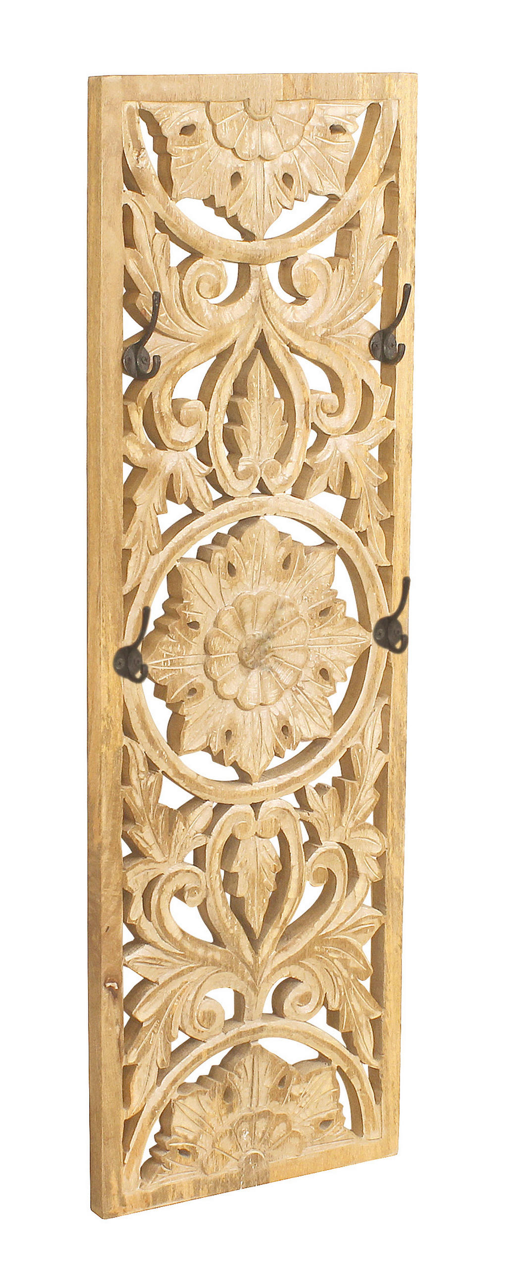 GARDEROBENPANEEL  in 35/110/8 cm  - Schwarz/Naturfarben, Design, Holz/Metall (35/110/8cm) - MID.YOU
