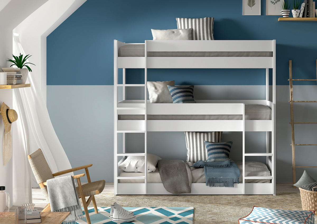 ETAGENBETT - Weiß, MODERN, Holz (90/200cm) - MID.YOU