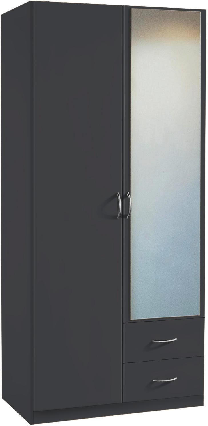 DREHTÜRENSCHRANK in Grau  - Silberfarben/Grau, Design, Glas/Holzwerkstoff (91/197/54cm) - Boxxx