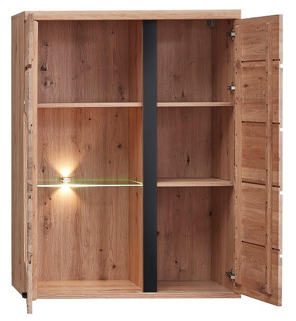 ZÁVĚSNÁ SKŘÍŇKA, jasan, barvy jasanu, dub artisan, 90/120/38 cm - černá/barvy jasanu, Basics, dřevo/kompozitní dřevo (90/120/38cm) - Cantus