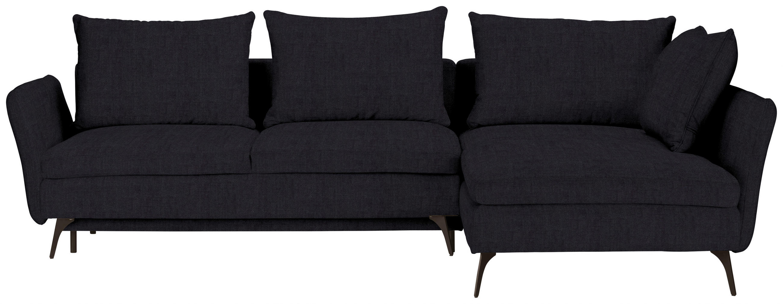 ECKSOFA in Webstoff Schwarz  - Schwarz, Design, Textil/Metall (282/182cm) - Carryhome