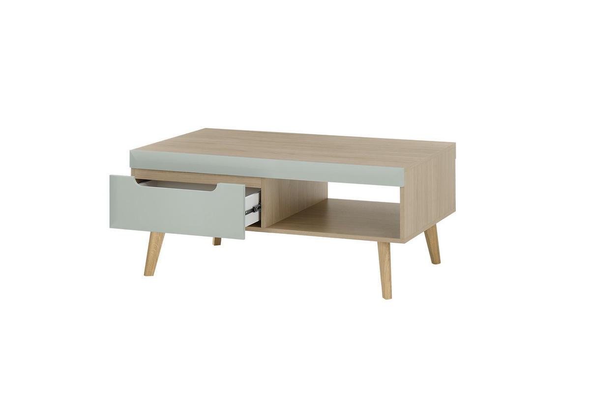 COUCHTISCH Grün, Eichefarben  - Eichefarben/Grün, Design, Holzwerkstoff (107/46/67cm) - MID.YOU
