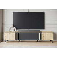 LOWBOARD Helsinki 180/40/33 cm  stehend  - Schwarz/Eiche Artisan, Trend, Holzwerkstoff/Kunststoff (180/40/33cm) - P & B
