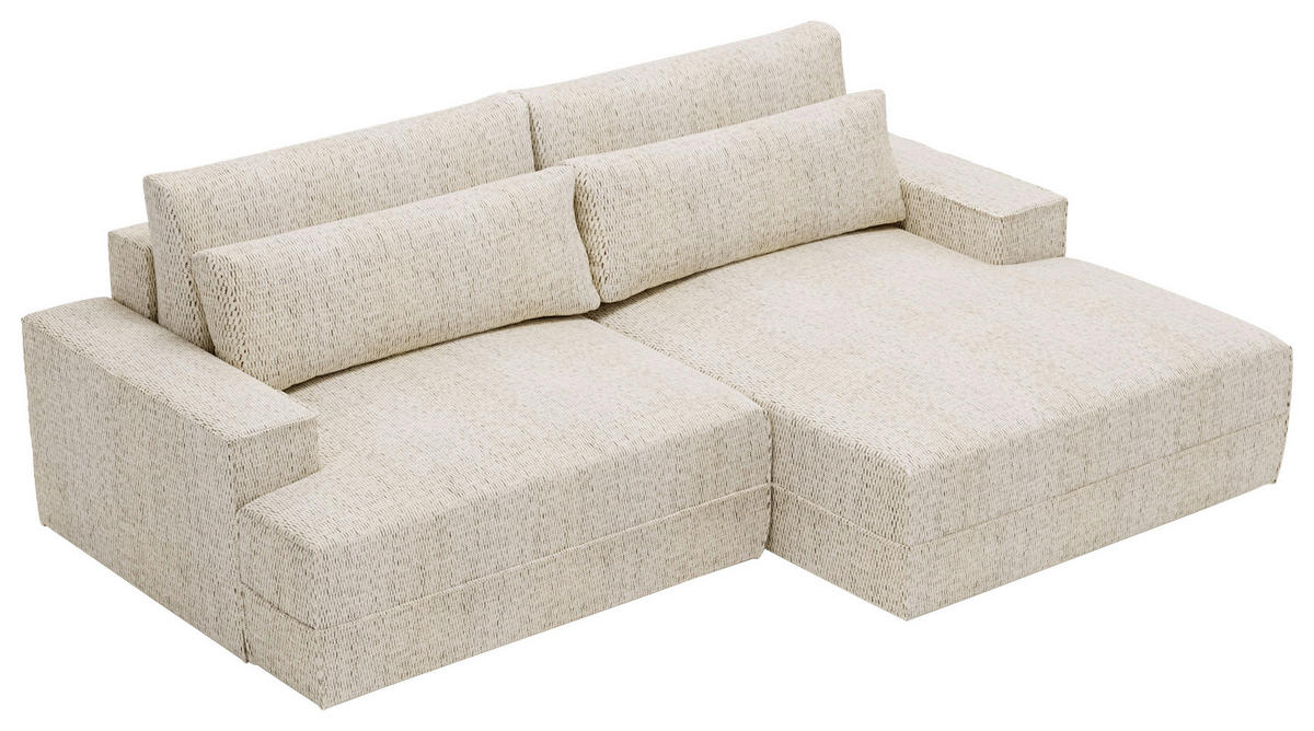 ECKSOFA in Struktur Beige  - Beige/Schwarz, Design, Kunststoff/Textil (272/156cm) - Livetastic