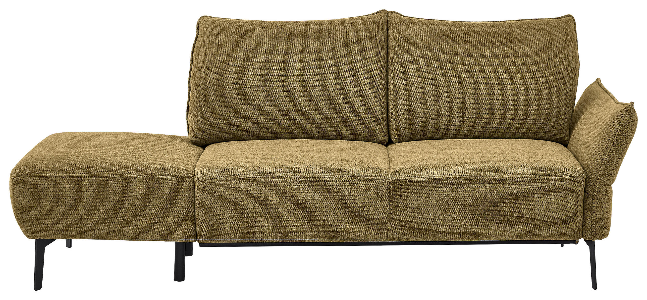 RÉCAMIERE Senfgelb Chenille  - Senfgelb/Schwarz, KONVENTIONELL, Textil/Metall (206/90/92cm) - Elegando