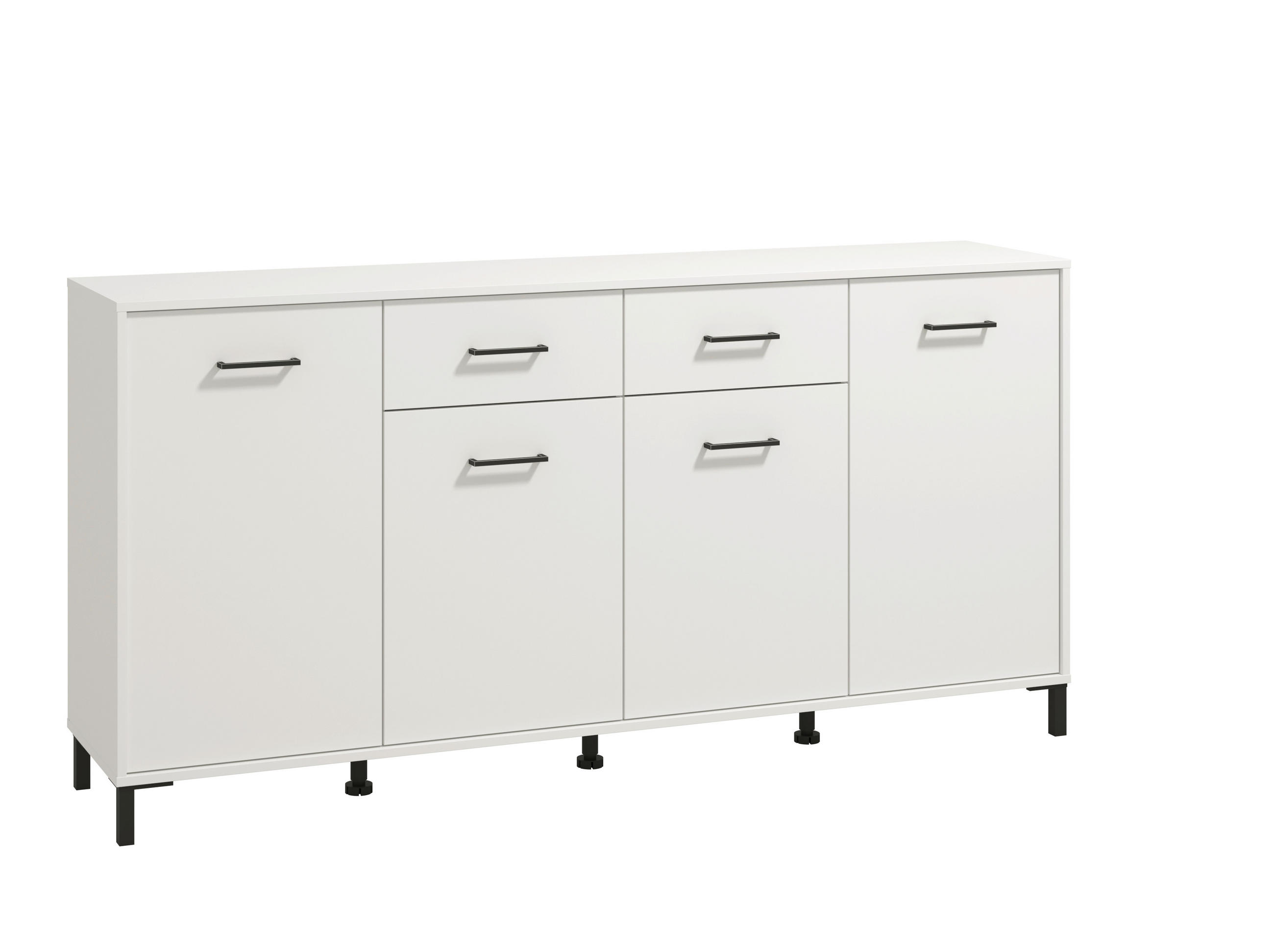 KOMODA, bela  - črna/bela, Konvencionalno, umetna masa/leseni material (182,5/90/40cm) - Carryhome