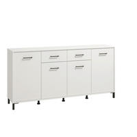 KOMODA, bela  - črna/bela, Konvencionalno, umetna masa/leseni material (182,5/90/40cm) - Carryhome