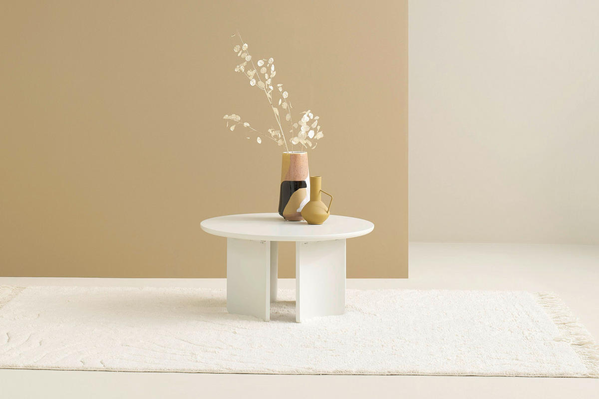 COUCHTISCH 80/80/41 cm MOLDE rund Seidengrau einfacher Aufbau, 2 in 1 Gestell  - Seidengrau, MODERN, Holzwerkstoff (80/80/41cm) - Schöner Wohnen