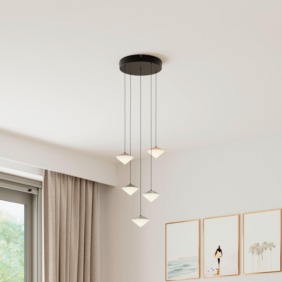 LED-HÄNGELEUCHTE 39/150 cm  - Hellbraun/Goldfarben, Design, Kunststoff/Metall (39/150cm) - Dieter Knoll
