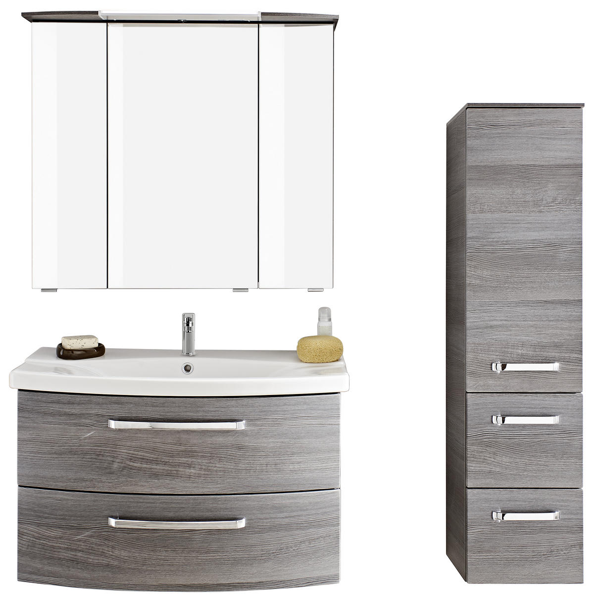 BADRUM 84 cm  - vit/grafitfärgad, Klassisk, trämaterial/keramik (84cm) - Sadena