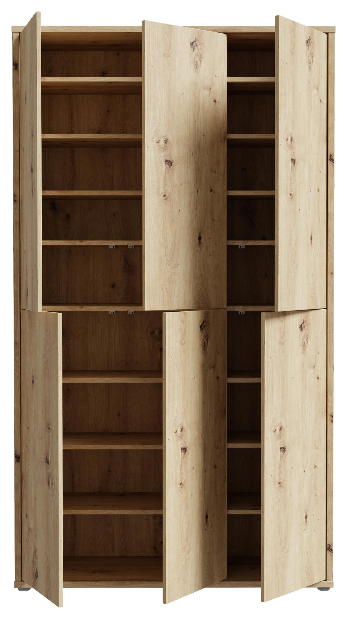 SCHUHSCHRANK  in 110/192/35 cm  - Eiche Artisan/Grau, Basics, Holzwerkstoff/Kunststoff (110/192/35cm) - Xora