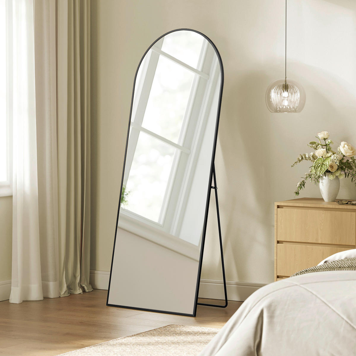 STANDSPIEGEL 60/165/33 cm  - Schwarz, Trend, Glas/Metall (60/165/33cm) - Boxxx