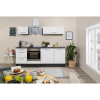 KÜCHENBLOCK 220 cm   in Grau, Weiss  - Weiss/Alufarben, Basics, Holzwerkstoff (220cm) - Respekta