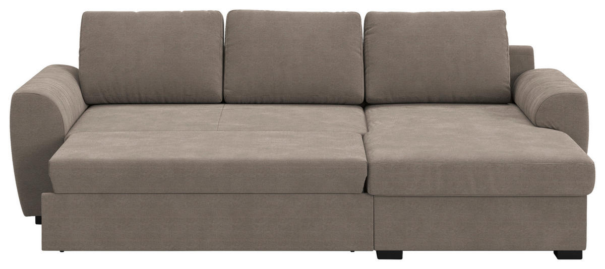 KUTNA GARNITURA tekstil  taupe   - crna/taupe, Trend, tekstil/plastika (253/154cm) - MID.YOU