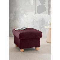 HOCKER in Textil Bordeaux  - Wildeiche/Bordeaux, Konventionell, Holz/Textil (56/46/56cm) - Livetastic