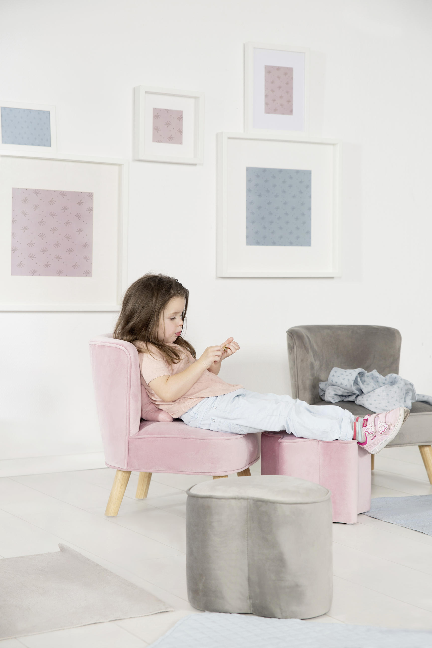 KINDERSESSEL roba Lil Sofa - Rosa, Basics, Textil (44/50/48cm) - Roba