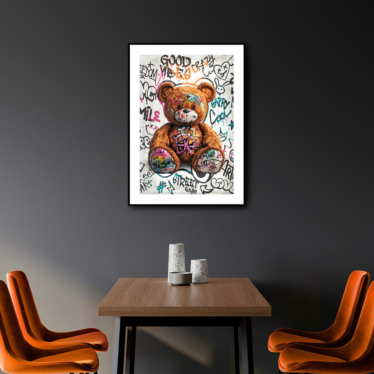 KUNSTDRUCK Tiere 50/70 cm  - Multicolor/Schwarz, Trend, Holzwerkstoff (50/70cm) - Monee