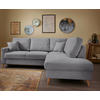 ECKSOFA in Chenille Dunkelgrau  - Dunkelgrau/Naturfarben, Modern, Holz/Textil (230/200cm) - Livetastic