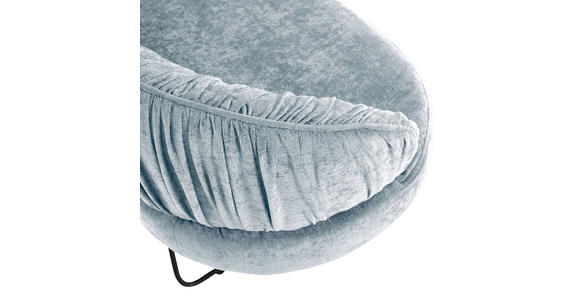 SITZBANK 202/88/65 cm Flachgewebe Hellblau Metall - Schwarz/Hellblau, Design, Textil/Metall (202/88/65cm) - Novel