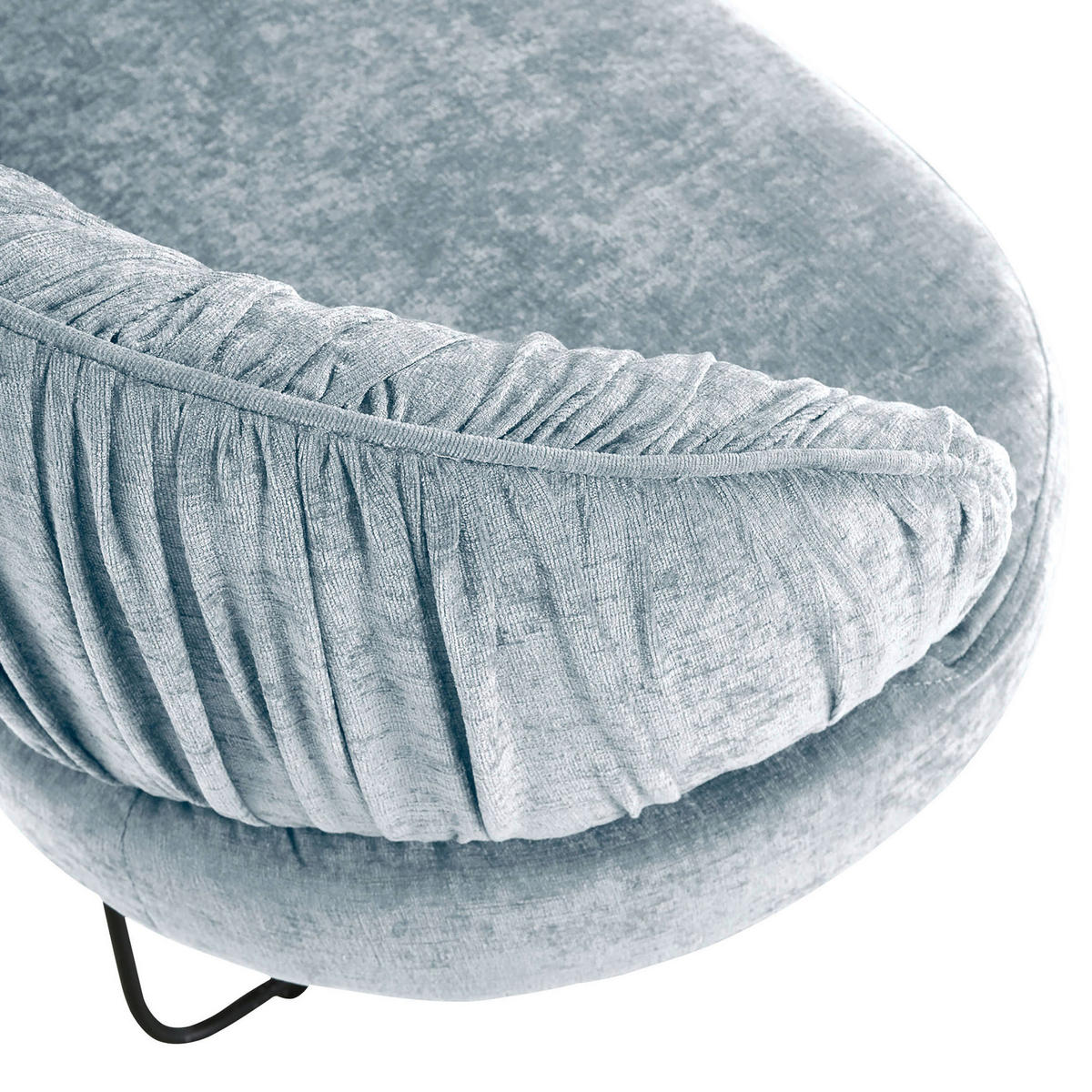 SITZBANK 202/88/65 cm  in Hellblau  - Schwarz/Hellblau, Design, Textil/Metall (202/88/65cm) - Novel